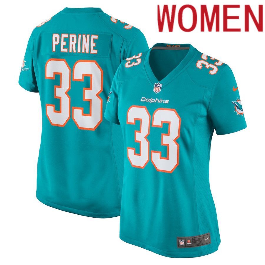Women Miami Dolphins 33 Lamical Perine Nike Aqua Home Game Player NFL Jersey